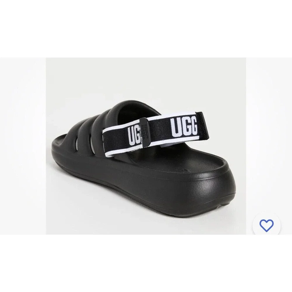 UGG‎ Toddlers Sport Yeah Sandals Black Toddler Kids Size 13 Black W/ B/W Strap